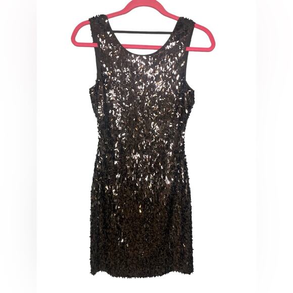 Express Blue and Silver Sequin Mini Dress - Picture 5 of 7